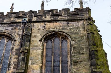 Lancaster 'daki eski bir kasabada eski bir kilise - Lancashire - Kuzey Batı - İngiltere