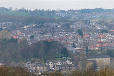 Lancaster 'daki güzel ortaçağ mimarisinin manzarası - Lancashire - Kuzey Batı - Birleşik Krallık