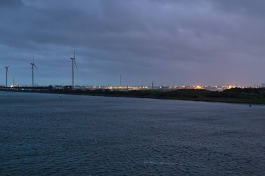 Gece Hoek van Holland - Rotterdam - Hollanda - Avrupa Birliği