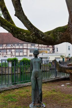 Eski kasabadaki belediye binası manzarası ve Soest - Kuzey Ren-Vestfalya - Almanya - Avrupa Birliği