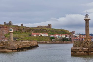 old city and river in Whitby - North Yorkshire - united kingdom clipart