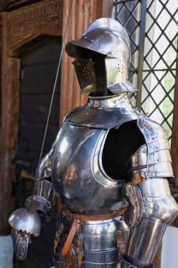 Rufford Eski Salonu 'nda zırhlı şövalye - Rufford - Lancashire - Birleşik Krallık