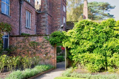 view of the garden of Rufford Old Hall - Rufford - Lancashire - united kingdom clipart