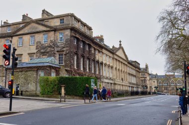 Bath 'daki eski şehrin sokağı - Somerset - Birleşik Krallık