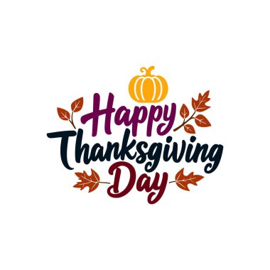Sonbahar yapraklı Şükran Günü vektör illüstrasyonunuz kutlu olsun..