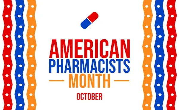 stock image American Pharmacists Month Banner for October 2024, Celebrating the Contributions of Pharmacists and Promoting Awareness of the Pharmaceutical Profession.