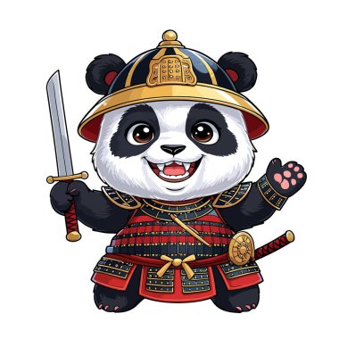 Blossoms and Blades The Journey of the Smiling Samurai Panda clipart