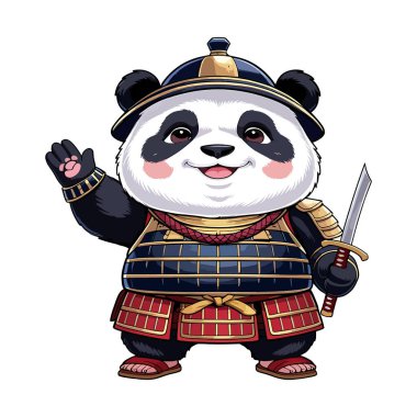 Blossoms and Blades The Journey of the Smiling Samurai Panda clipart