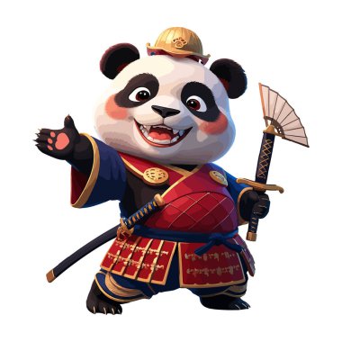 Blossoms and Blades The Journey of the Smiling Samurai Panda clipart