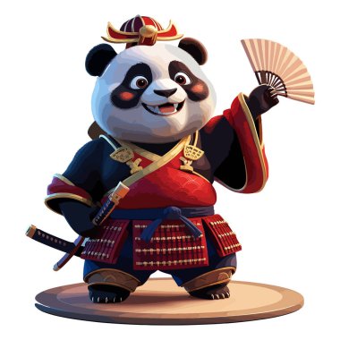 Blossoms and Blades The Journey of the Smiling Samurai Panda clipart