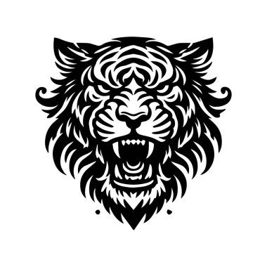 Tiger Head Silhouette Vector Illustration Icon Design clipart