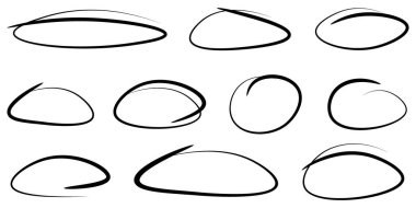 Karalama tarzında elips. El çizimi çember çizimi