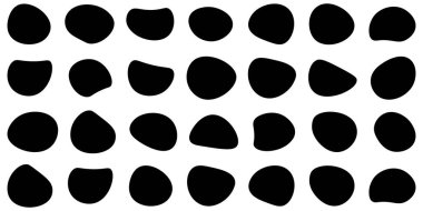 Soyut elementlere sahip sıvı düzensiz kütle şekilleri. Organik kütle şekilleri. Basit düzensiz amip damlası. Sıvı amip elementleri