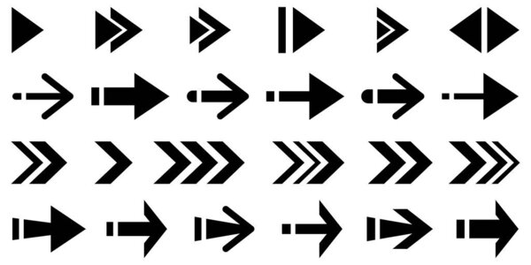 Collection different arrow signs. Black arrows icons. Arrows vector illustration collection. Arrow icon set. Arrow vector collection