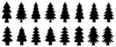 Çeşitli Noel ağacı siluetleri. Noel Ağacı Yeşil Simgesi