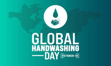 Küresel Bulaşık Günü. 15 Ekim. Tatil konsepti. Arkaplan, afiş, kart, metin yazımlı poster şablonu