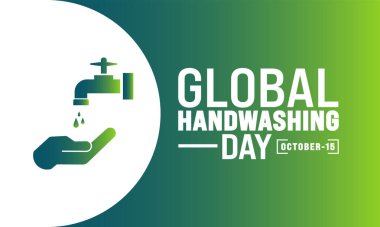 Küresel Bulaşık Günü. 15 Ekim. Tatil konsepti. Arkaplan, afiş, kart, metin yazımlı poster şablonu