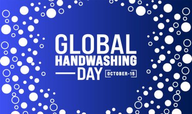 Küresel Bulaşık Günü. 15 Ekim. Tatil konsepti. Arkaplan, afiş, kart, metin yazımlı poster şablonu