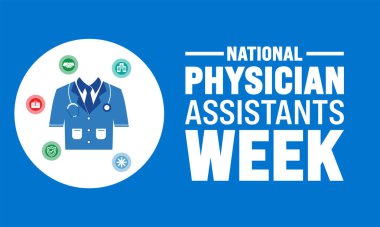 Ulusal doktor asistanı haftası. şablon, arkaplan, pankart, kart ve metin yazma ve renkli vektör sanatı ile poster tasarım şablonu için iyi.