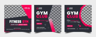 Spor salonunun sosyal medya pankart şablonu standart renk, spor, spor, spor, spor ve spor sosyal medya sonrası afiş tasarımı.
