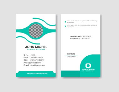 Kimlik Kart Şablonu Tasarım Ofisi Kimlik No: 124; Şirketiniz için Çalışan Kimliği