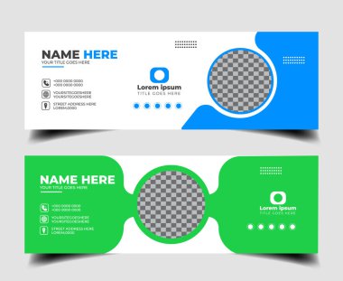 Zarif Şirket e-posta imzası Düz Posta şablonu veya e- posta dipnotu ve kişisel İş Mobil Şirket E- posta imzası tasarımı