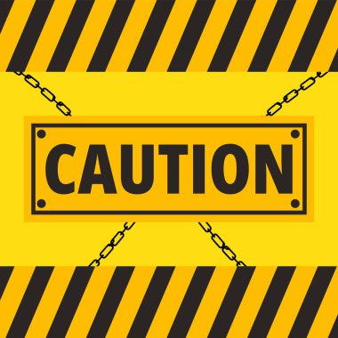 Caution ,Radiation warning sign, Keep out and Under construction industrial yellow sign. Warning work danger and attention banner. Perfect for business concepts, backgrounds, label, poster, sticker, sign, symbol 