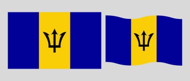  Barbados National flag, vector illustration with standard size and proportion. National flag emblem with accurate size and colors. Barbados official national flag. clipart