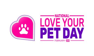 Şubat, Ulusal Sevgi Günü 'nün arka plan şablonu. Afişler, kartlar, posterler ve sosyal medya için kullanılıyor. Profesyonel görünüm için metin yazımı ve klasik renk içeren vektör tasarımı