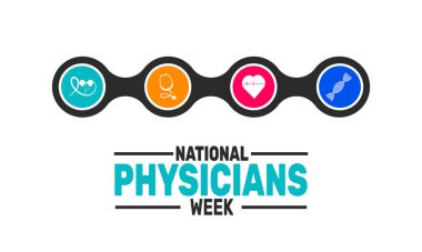 Ulusal Hekimler Haftası. Bu tatil temalı tasarım arka planlar, afişler, tebrik kartları, yazılı posterler, klasik sosyal medya paylaşımları için mükemmel. Vektör illüstrasyonu.