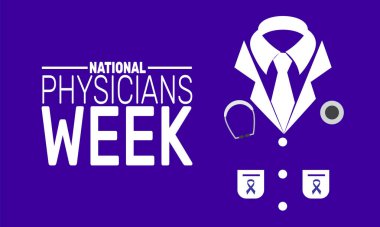 Ulusal Hekimler Haftası. Bu tatil temalı tasarım arka planlar, afişler, tebrik kartları, yazılı posterler, klasik sosyal medya paylaşımları için mükemmel. Vektör illüstrasyonu.