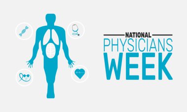 Ulusal Hekimler Haftası. Bu tatil temalı tasarım arka planlar, afişler, tebrik kartları, yazılı posterler, klasik sosyal medya paylaşımları için mükemmel. Vektör illüstrasyonu.