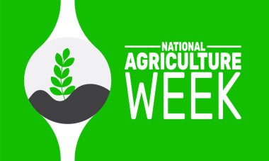 Ulusal Tarım Haftası. Bu tatil temalı tasarım özgeçmiş, şablon, afişler, tebrik kartları, yazılı posterler ve sosyal medya paylaşımları için mükemmeldir. Vektör illüstrasyonu.