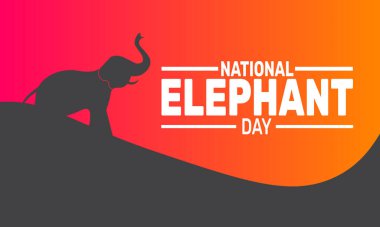 National Elephant Day. This holiday-themed design is perfect for backgrounds Template, banners, greeting cards, posters with text inscription, and social media posts. Vector illustration. clipart