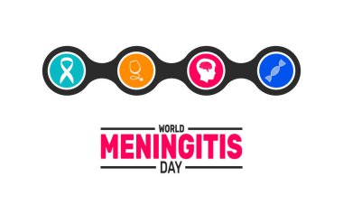 Dünya Menenjit Günü. Tatil konsepti. Pankart, arkaplan, tebrik kartı, metin yazımlı poster tasarım şablonu, standart sosyal medya postası için uygun.