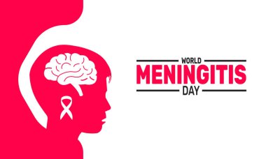 Dünya Menenjit Günü. Tatil konsepti. Pankart, arkaplan, tebrik kartı, metin yazımlı poster tasarım şablonu, standart sosyal medya postası için uygun.