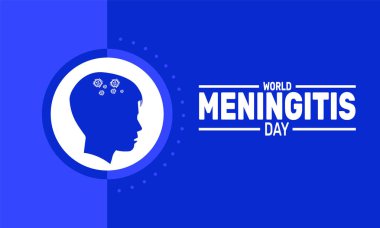 Dünya Menenjit Günü. Tatil konsepti. Pankart, arkaplan, tebrik kartı, metin yazımlı poster tasarım şablonu, standart sosyal medya postası için uygun.