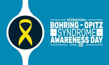 Bohring Opitz Sendromu Farkındalık Günü. Tatil konsepti. Pankart, arkaplan, tebrik kartı, metin yazımlı poster tasarım şablonu, standart sosyal medya postası için uygun.