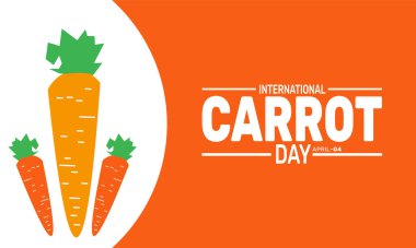 Uluslararası Havuç Günü. Tatil konsepti. Pankart, arkaplan, tebrik kartı, metin yazımlı poster tasarım şablonu, standart sosyal medya postası için uygun.