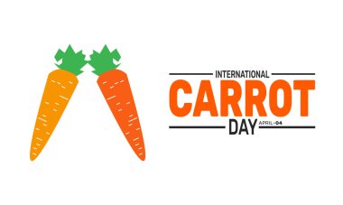 Uluslararası Havuç Günü. Tatil konsepti. Pankart, arkaplan, tebrik kartı, metin yazımlı poster tasarım şablonu, standart sosyal medya postası için uygun.