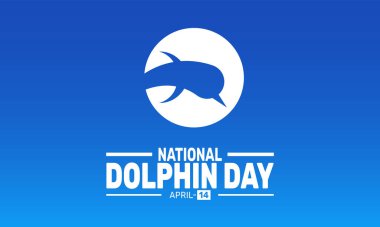 Ulusal Yunus Günü. 14 Nisan. Tatil konsepti. Pankart, arkaplan, tebrik kartı, metin yazımlı poster tasarım şablonu, standart sosyal medya postası için uygun.