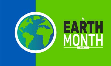 Nisan Dünya Ayı 'dır. Tatil konsepti. Pankart, arkaplan, tebrik kartı, metin yazımlı poster tasarım şablonu, standart sosyal medya postası için uygun.