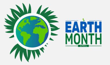 Nisan Dünya Ayı 'dır. Tatil konsepti. Pankart, arkaplan, tebrik kartı, metin yazımlı poster tasarım şablonu, standart sosyal medya postası için uygun.