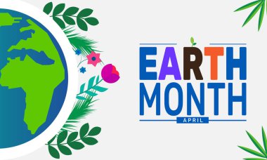 Nisan Dünya Ayı 'dır. Tatil konsepti. Pankart, arkaplan, tebrik kartı, metin yazımlı poster tasarım şablonu, standart sosyal medya postası için uygun.