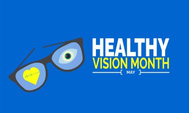 Mayıs, Sağlıklı Görüş ayı. Tatil konsepti. Pankart, Arkaplan Şablonu, Tebrik Kartı, Poster Tasarımı için uygun, yazı, Klasik Sosyal Medya Postası. Vektör illüstrasyonu