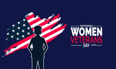 Ulusal Kadın Gaziler Günü Amerika Birleşik Devletleri. tatil konsepti, arka plan için mükemmel, afişler, kartlar, posterler, ve metin yazma ve klasik renk ile sosyal medya tasarımı