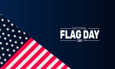 ABD 'de Bayrak Günü 14 Haziran. Tatil konsepti, arka plan için mükemmel, afişler, kartlar, posterler ve yazılı sosyal medya tasarımı ve profesyonel görünüm için klasik renk