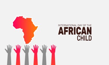 Afrikalı Çocuğun Uluslararası Günü. 16 Haziran. Tatil konsepti, arka plan için mükemmel, afişler, kartlar, posterler, ve yazılı sosyal medya tasarımı ve profesyonel bir sanatçı için klasik renk