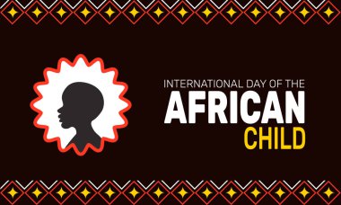 Afrikalı Çocuğun Uluslararası Günü. 16 Haziran. Tatil konsepti, arka plan için mükemmel, afişler, kartlar, posterler, ve yazılı sosyal medya tasarımı ve profesyonel bir sanatçı için klasik renk