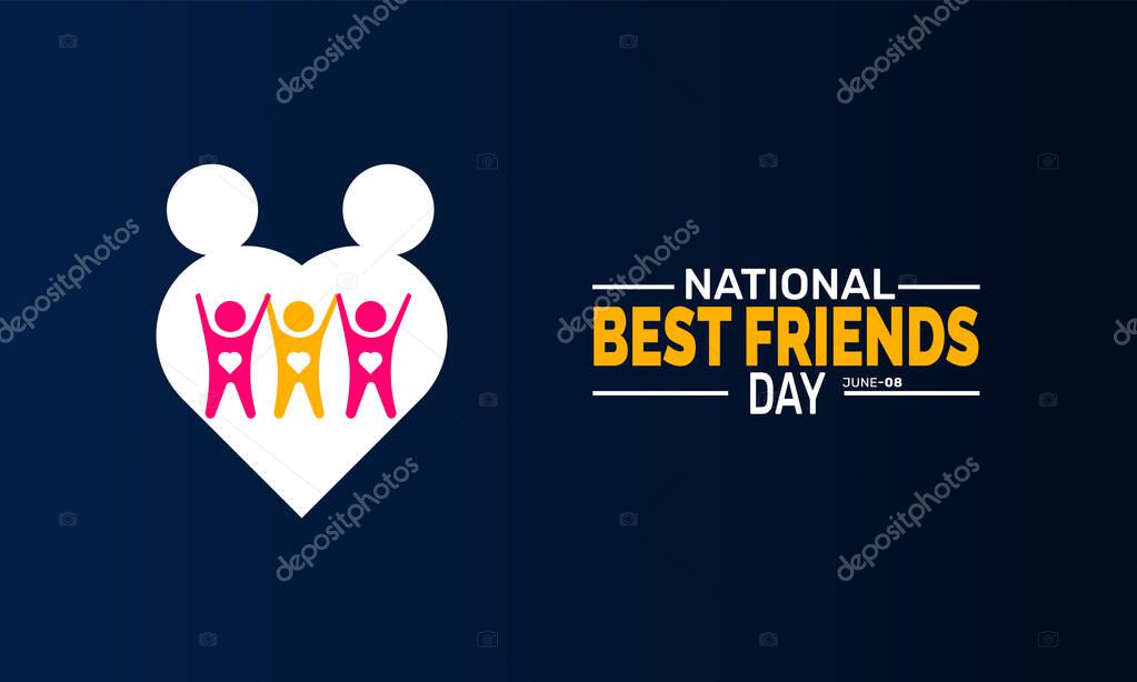 National Best Friends Day. June 8. holiday concept, Perfect for background, banners, cards, posters, and social media design with text inscription and classic color for a professional look